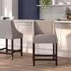 Flash Furniture Carmel Series Grey Fabric/Wood Stool, 24" CH-182020-24-LTGY-F-GG